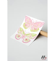 Pembe Kelebek Deseni, Çerçevesiz Yüksek Kalite Duvar Afişi - Modern Ev Dekorasyonu
