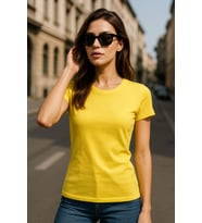 Kadın %100 Organik Pamuklu Relaxed Yıkamalı T-shirt Bisiklet Yaka Kısa Kollu Kadın Basic Tişört