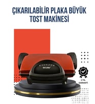 Kompakt Izgara ve Tost Makinesi – Çıkarılabilir Plaka, Döküm Gövde