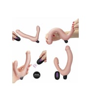 Çift Taraflı Uzaktan Kumandalı Titreşimli Realistik Strapon Dildo