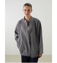 LCWAIKIKI Classic Gri Kolej Yaka Oversize Kadın Bomber Mont
