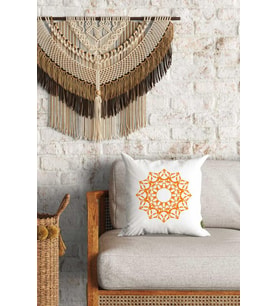 Etnik Motif Desenli Çift Yön Dijital Baskılı Dekoratif Kırlent Kılıfı Yastık Kılıfı 39x39cm