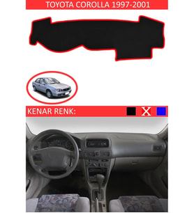 Toyota Coralla 1997-2001 İçin Uygun Torpido Koruma Halısı Siyah Kenar Renk Kırmızı