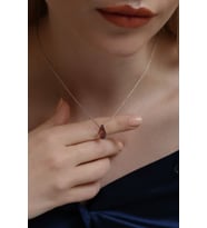 Madam Matmazel Minimal Swarovski Kristal Renkli Taşlı Gümüş Kadın Kolye, 925 Ayar