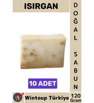 #KatıSabun %100 Doğal Bitkisel El Yüz Saç Vücut Cilt İçin Organik Isırgan Sabunu 120 Gram 10 Adet