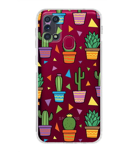 PrintiFy Samsung Galaxy M31 ile Uyumlu Water Color 4  Kamera Korumalı Şeffaf  Kılıf
