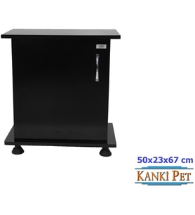 Kanki Pet  50 Cm MDF Akvaryum Sehpa Siyah Düz  50x23x67