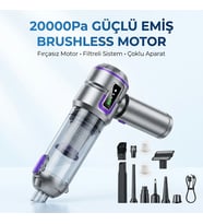 20.000 Pa Güçlü Vakumlu Şarjlı Oto Araç Ev Süpürgesi Kablosuz Mini Brushless Motor