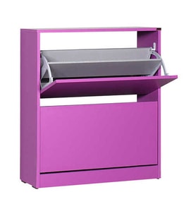 Adore Mobilya Flat Duo 2 Katlı Geniş Ayakkabılık-Mor 73x84x26 cm (GxYxD)