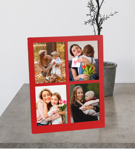 Anneler Gününe Özel Premium 4 Fotoğraflı Ahşap Mdf Resimli Kolaj  Masaüstü Çerçeve