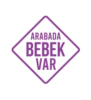 arabada Bebek Var Sticker 17x17 Cm Mor