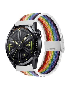 Xiaomi Watch S1 -S1 Active -Mi Watch -Watch Color 22mm Uyumlu Metal Klips Solo Fiberlink Örgü Kordon (Desenli Beyaz)