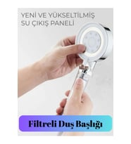 5 Fonksiyonlu Krom Beyaz Çelik Filtreli Kireç Önleyici Yüksek Basınçlı Tasarruflu Banyo Duş Başlığı