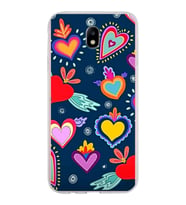 PrintiFy Samsung Galaxy J7 Pro ile Uyumlu 1mm Slim Fit Retro Colors 3 Baskılı Şeffaf  Kılıf