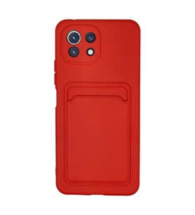 Xiaomi Mi 11 Lite Kılıf Kelvin Kartvizitli Silikon - Kırmızı