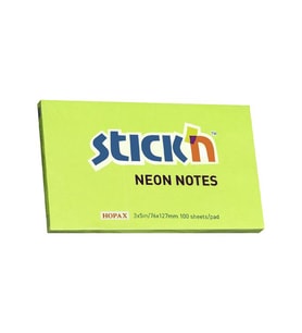 Gıpta Stick'n 76x127mm Yapışkanlı Not Kağıdı Neon Yeşil 21171