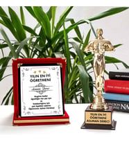 Öğretmene Ödül Hediyesi Plaket ve Oscar Ödülü