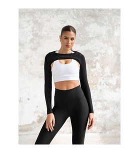 Siyah Spor Bolero ( Sadece uzun kol bolero, altındaki bra dahil değildir. )