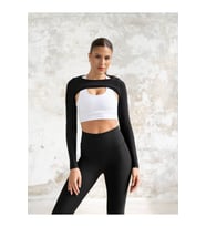 Siyah Spor Bolero ( Sadece uzun kol bolero, altındaki bra dahil değildir. )