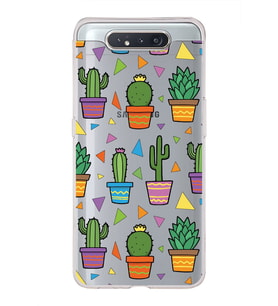 PrintiFy Samsung Galaxy A80 ile Uyumlu 1mm Slim Fit Water Color 4 Baskılı Şeffaf  Kılıf