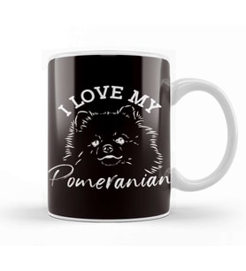 Love My Pomeranian Owner Dog Breed Lover Paw Puppy Fans Pet Kupa Bardak Porselen