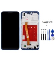 Tkgz P20 Lite Uyumlu Lcd Ekran Dokunmatik Servis ÇITALI MAVİ + TAMİR SETİ
