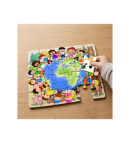 Dünya Çocukları Tasarımlı 24 Parça Ahşap Çocuk Puzzle MPK0912