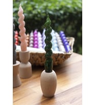 Spiral Yeşil Şamdan Mum
