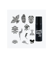 Tulum City Pack Spray Tattoo Geçici Dövme Şablon Seti 10 Desen 1 Sprey