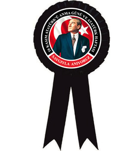 10 kasım atatürk saten kokart  SAYGIYLA ANIYORUZ