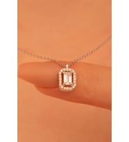 Gümüş Kolye - Baget Taşlı Gümüş Kolye Zincir