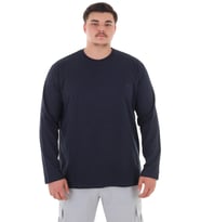 Erkek 115-155 Kilo Arası İçin Uygun Uzun Kol Bisiklet Yaka Mevsimlik Düz Renk İnce Sweatshirt