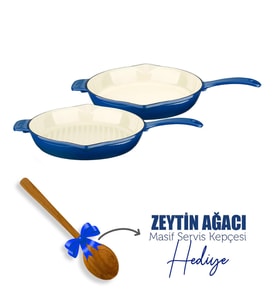 Lava Döküm 2X Edition Serisi Özel Koleksiyon Döküm Demir Tava Seti (Mavi)