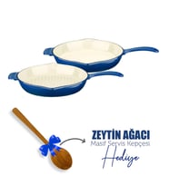Lava Döküm 2X Edition Serisi Özel Koleksiyon Döküm Demir Tava Seti (Mavi)