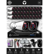 TURKNO 32 Kameralı Karia 32 Dış Kamera Set 100 GB HDD Full HD Gece Görüşlü Güvenlik Kamerası Sistemi