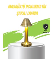 Led Masa Lambası 3 Renk Ayarlı Şarjlı Kablosuz Modern Tasarım