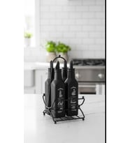 Black Desen 4'lü Yağlık metal  Standlı Set