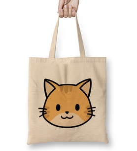Cute Ginger Cat Eddie The Ginger Kedi Bez Çanta Uzun Saplı