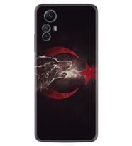 Xiaomi Redmi Note 12S Kılıf Resimli Desenli Baskılı Silikon Kurt ve Ay Yıldız 1403