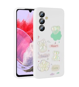 Samsung Galaxy M34 5G Uyumlu Kılıf Kabartma Figürlü Parlak Zore Toys Silikon Kapak