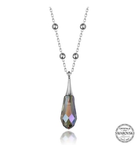 Swarovski Crystal Taşlı Ametist Top Zincir Gümüş Kadın Kolye