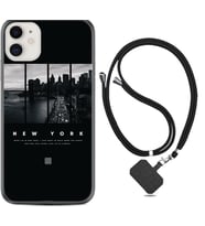 Apple iPhone 11 12 13 Mini Kılıf Boyun Askılı Silikon New York 1612