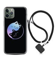 Apple iPhone 11 12 13 14 Pro Max Kılıf Boyun Askılı Silikon Love Cats 1604