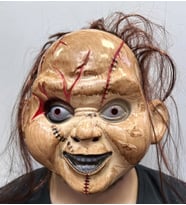 Kahverengi Saçlı Çaki Maskesi Chucky Maskesi Yetişkin Çocuk Uyumlu
