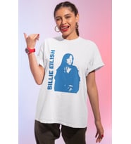 Billie Eilish Tasarım Baskılı Unisex Oversize Şarkıcı Tişört