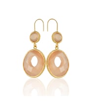 Kadir Jewellery 22 Ayar Altın Kaplama Kadın Taşlı Küpe -El İşçiliği Ve Hipoalerjenik Küpe