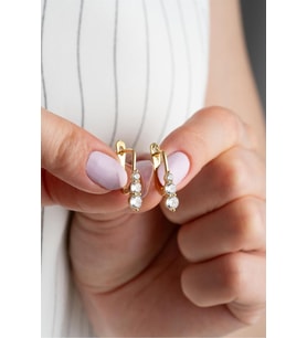 925 Ayar Gold Sallantılı Gümüş Küpe