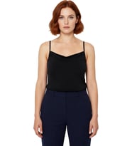 Kadın Degaje Yaka İnce Askılı Bluz Polyester Sandy Dokuma %97 Polyester %3 Elastan Ramadan