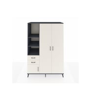 Kronos Dolap 5 Raflı 2 Çekmeceli Tek Askılı 132x59x195 Antrasit-Aytaşı/Aytaşı