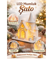 Masalsı Şato Dekoratif Işıklı Ev LED Mumluk (10x15x15 cm)